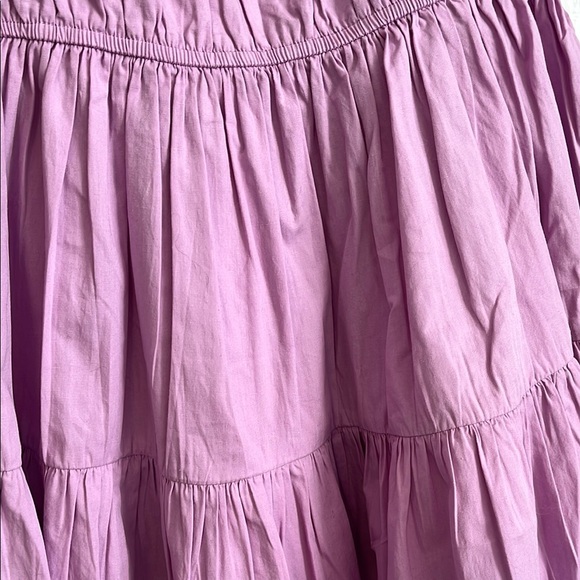 Avec Les Filles Lilac Puff Sleeve Cotton Tiered Dress, Size M - Picture 7 of 12